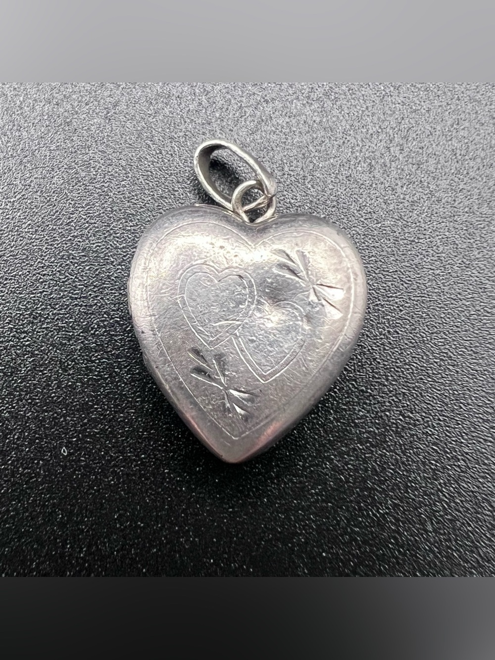 Sterling Silver Vintage Heart Locket Charm Pendant